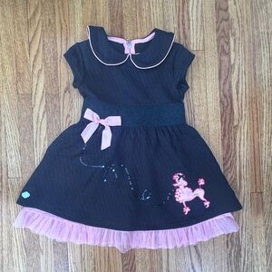 American Girl Before Forever Mary Ellen Pretty Pink and Black Poodle Dress